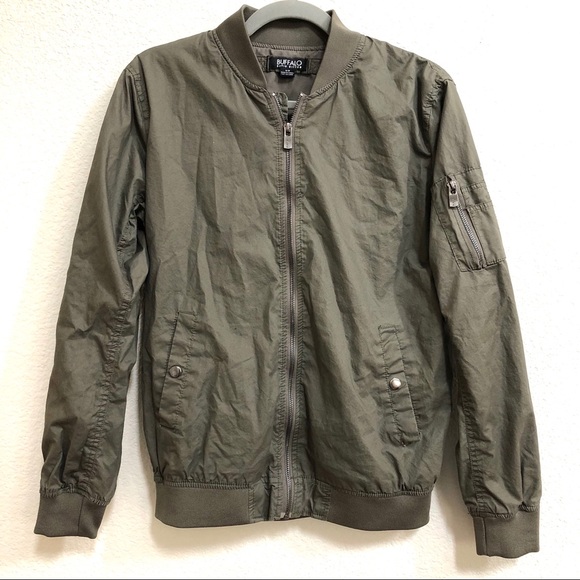 Buffalo David Bitton Army Green Bomber 